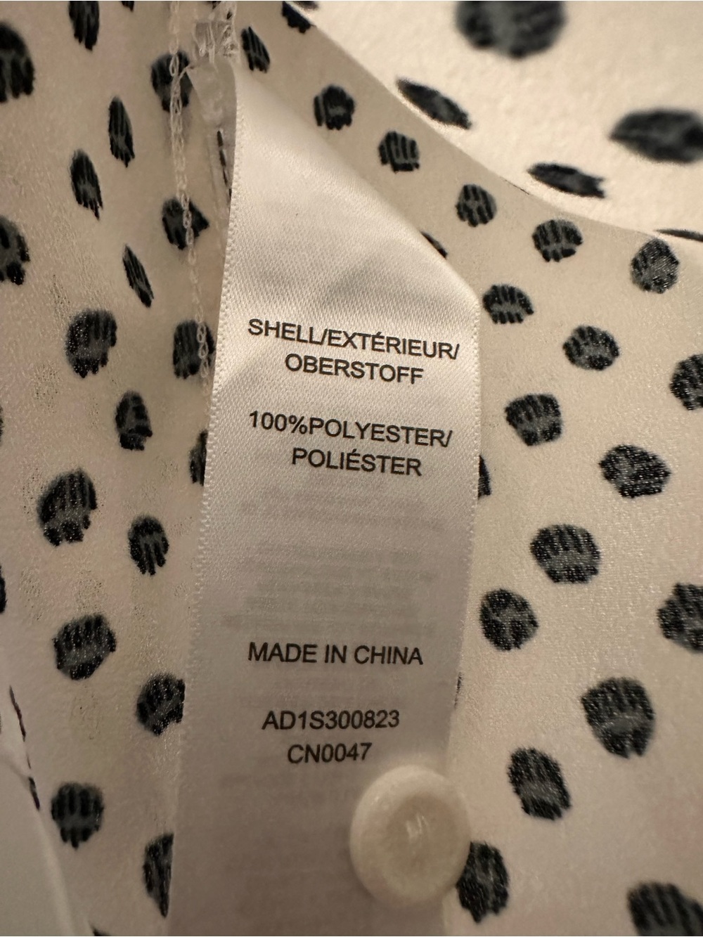 Adrianna Papell Cream Blouse with Black Polka Dots - Picture 5 of 8